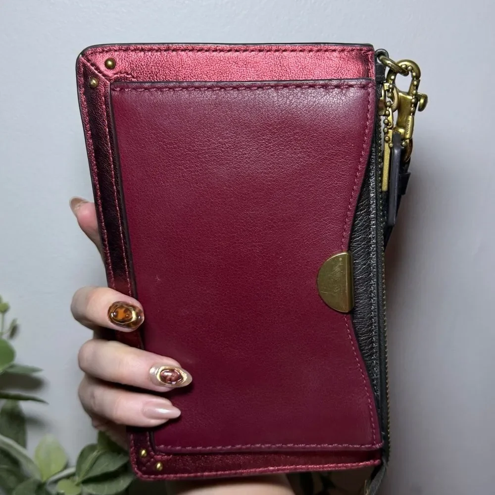 Coach Dreamer Wristlet  Elegant Burgundy and Gray Wristlet